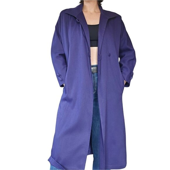 London Fog Jackets & Blazers - Vintage London Fog Plum Purple Winter Trench Coat Women's 8 Petite Minimalist